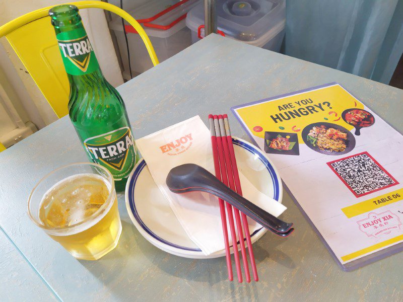 Dining at The Canteen by Enjoy at Kam Leng Hotel Jalan Besar with Terra Beer