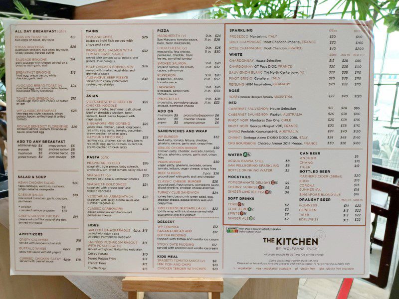 The Kitchen by Wolfgang Puck Menu at Changi Airport Terminal 3