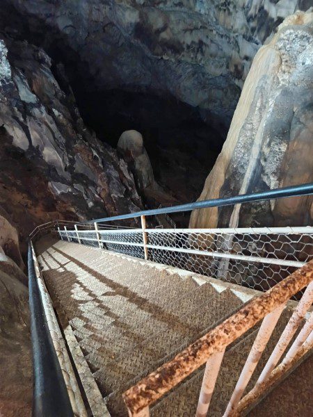 At the end of Tour 1 and 2 of Tempurung Cave (Gua Tempurung) - Steep stairs that brings you down to the river network