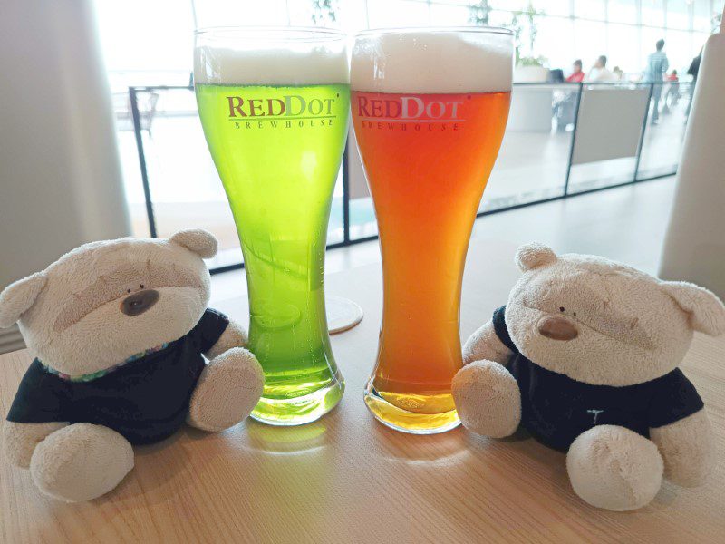 Asian Street Kitchen Priority Pass Review - Red Dot Green Monster Lager and Czech Pilser ($18 each)