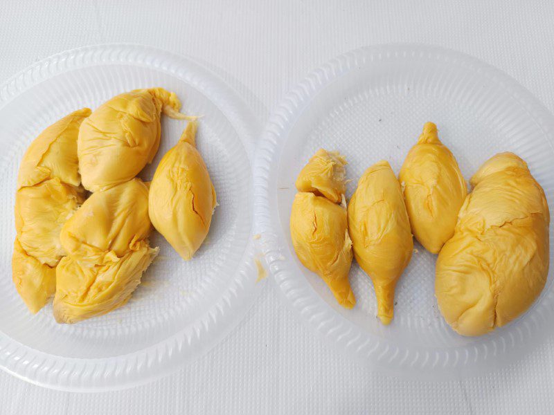 Our first round of durians at Durian Buffet Giant Tampines