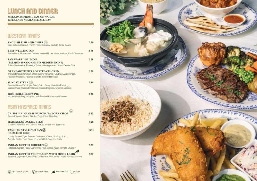 Tanglin Cookhouse Menu - Western & Asian